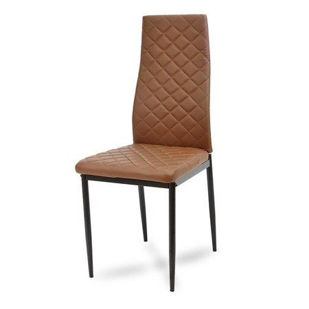 Krzesło nowoczesne ze skóry ekologicznej na metalowych nogach do salonu kuchni brązowe 704C GT