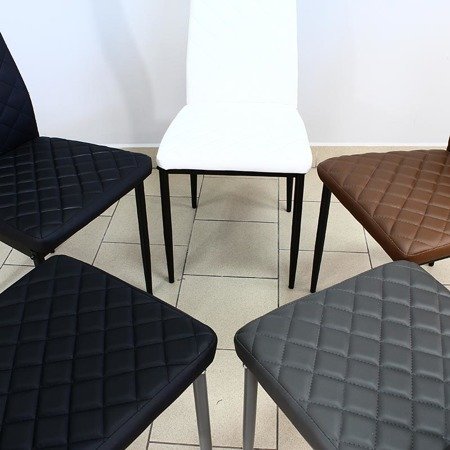 Krzesło nowoczesne ze skóry ekologicznej na metalowych nogach do salonu kuchni brązowe 704C GT