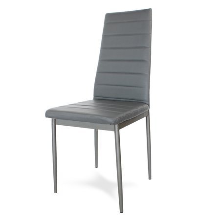 Krzesło nowoczesne ze skóry ekologicznej na metalowych szarych nogach do salonu kuchni szare 704B TK