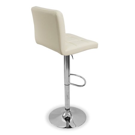 Krzesło obrotowe hoker z podnóżkiem chromowany z regulacją wysokości -703A-E TS ecru