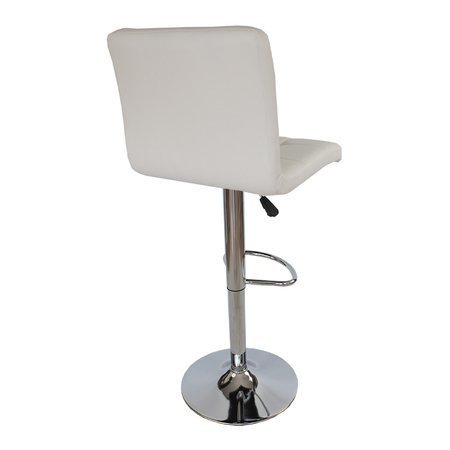 Krzesło obrotowe hoker z podnóżkiem chromowany z regulacją wysokości 703A-W białe