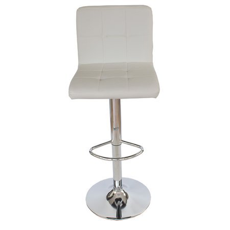 Krzesło obrotowe hoker z podnóżkiem chromowany z regulacją wysokości 703A-W białe