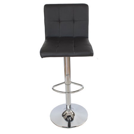 Krzesło obrotowe hoker z podnóżkiem chromowany z regulacją wysokości ekoskóra 703A-B czarne