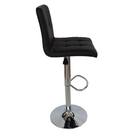 Krzesło obrotowe hoker z podnóżkiem chromowany z regulacją wysokości ekoskóra 703A-B czarne