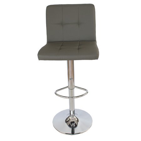 Krzesło obrotowe hoker z podnóżkiem chromowany z regulacją wysokości ekoskóra 703A-G szary