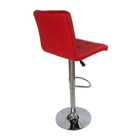 Krzesło obrotowe hoker z podnóżkiem chromowany z regulacją wysokości ekoskóra 703A-R czerwone