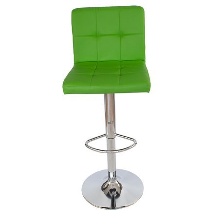Krzesło obrotowe hoker z podnóżkiem chromowany z regulacją wysokości ekoskóra 703A zielone