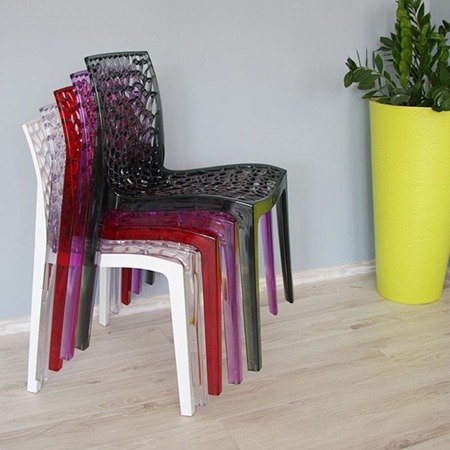 Krzesło ogrodowe nowoczesne stylowe do ogrodu na taras balkon transparentno-czarne 261