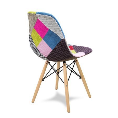 Krzesło patchwork na drewnianych bukowych nogach do salonu kolorowe 222 AB YA-14-P