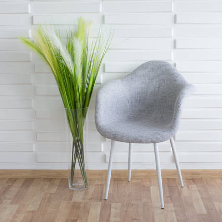 Krzesło patchwork na metalowych białych nogach do salonu MILANO YC-22-AB YE