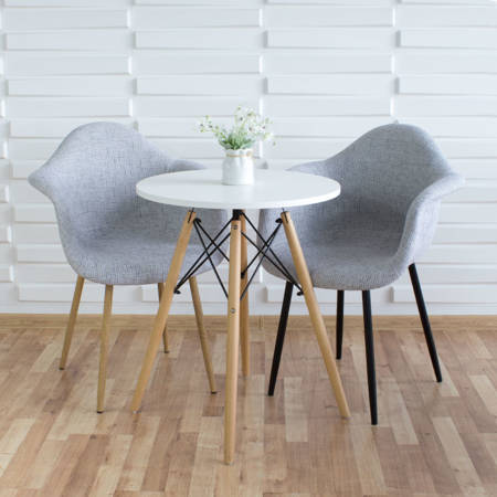 Krzesło patchwork na metalowych imitujących drewno nogach do salonu MILANO YC-22-AB YE
