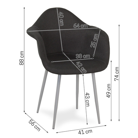 Krzesło patchwork na metalowych szarych nogach do salonu MILANO YC-24-AB YE