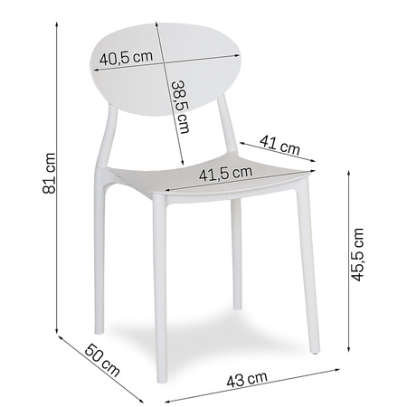 Krzesło polipropylenowe FLEX do salonu na balkon białe 249W
