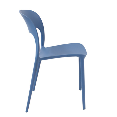 Krzesło polipropylenowe do salonu, ogrodu, na balkon, taras, niebieskie 267BL