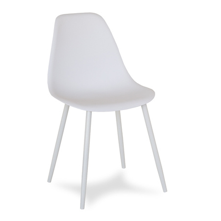 Krzesło skandynawskie nowoczesne na metalowych białych nogach stylowe białe YA-01 / YE-A04