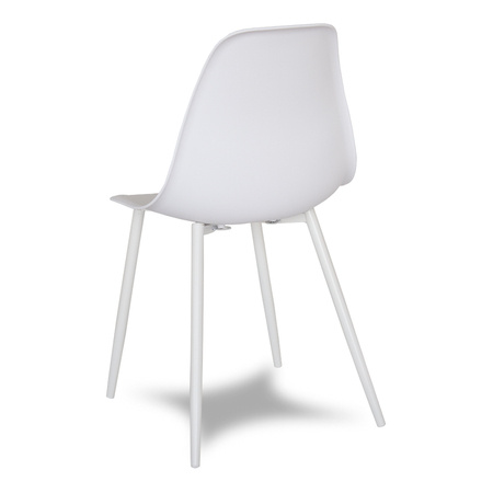 Krzesło skandynawskie nowoczesne na metalowych białych nogach stylowe białe YA-01 / YE-A04