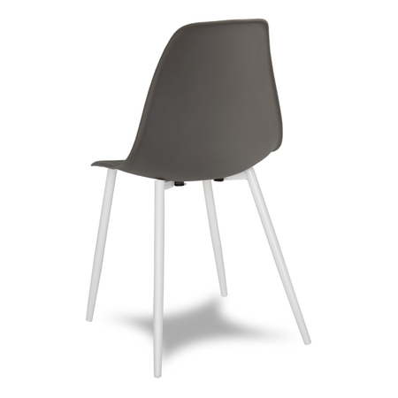 Krzesło skandynawskie nowoczesne na metalowych białych nogach stylowe ciemno szare YA-18 / YE-A04