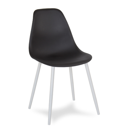 Krzesło skandynawskie nowoczesne na metalowych białych nogach stylowe czarne YA-02 / YE-A04