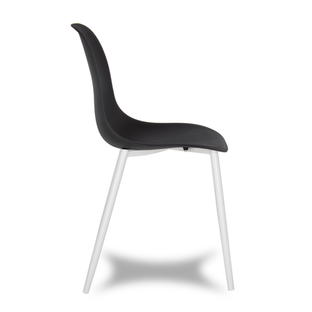 Krzesło skandynawskie nowoczesne na metalowych białych nogach stylowe czarne YA-02 / YE-A04