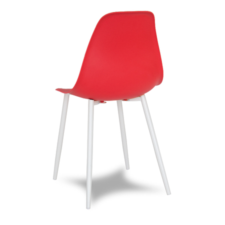 Krzesło skandynawskie nowoczesne na metalowych białych nogach stylowe czerwone YA-09 / YE-A04