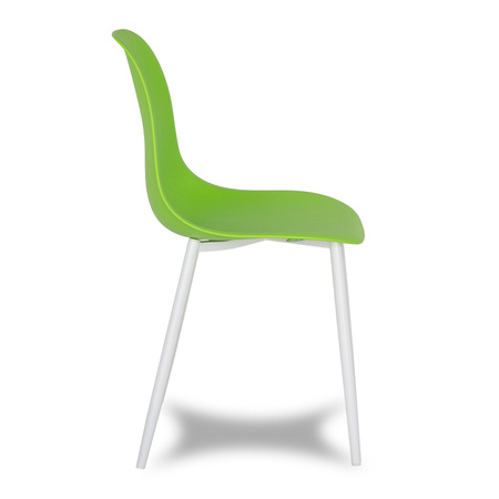 Krzesło skandynawskie nowoczesne na metalowych białych nogach stylowe zielone YA-06 / YE-A04