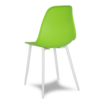 Krzesło skandynawskie nowoczesne na metalowych białych nogach stylowe zielone YA-06 / YE-A04