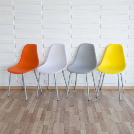 Krzesło skandynawskie nowoczesne na metalowych szarych nogach stylowe białe YA-01 / YE-A05