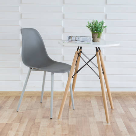 Krzesło skandynawskie nowoczesne na metalowych szarych nogach stylowe ciemno szare YA-18 / YE-A05
