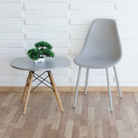 Krzesło skandynawskie nowoczesne na metalowych szarych nogach stylowe szare YA-05 / YE-A05