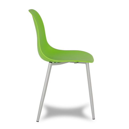 Krzesło skandynawskie nowoczesne na metalowych szarych nogach stylowe zielone YA-06 / YE-A05