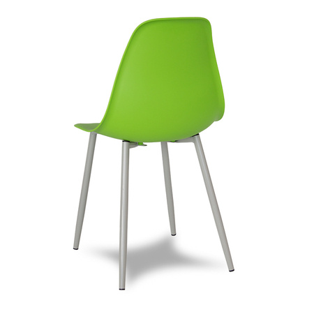 Krzesło skandynawskie nowoczesne na metalowych szarych nogach stylowe zielone YA-06 / YE-A05