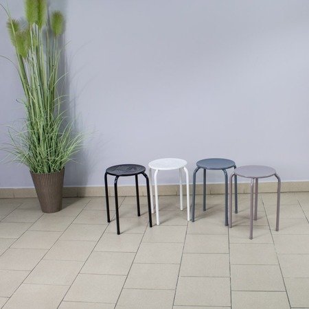 Krzesło taboret stołek metalowy do ogrodu na taras szary 800W