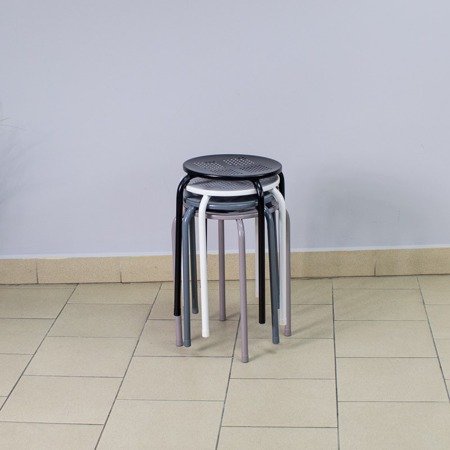 Krzesło taboret stołek metalowy do ogrodu na taras szary 800W