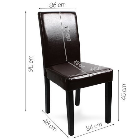 Krzesło tapicerowane ekoskóra nowoczesne do salonu na drewnianych czarnych nogach brązowe 819BR
