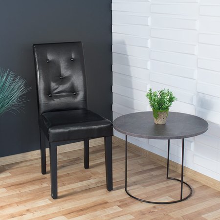 Krzesło tapicerowane ekoskóra nowoczesne do salonu na drewnianych czarnych nogach brązowe 875BR