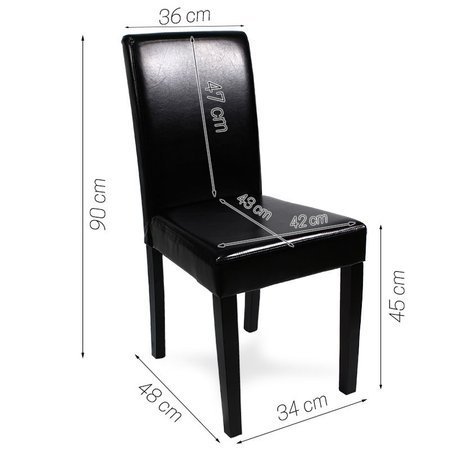 Krzesło tapicerowane ekoskóra nowoczesne do salonu na drewnianych czarnych nogach czarne 819B