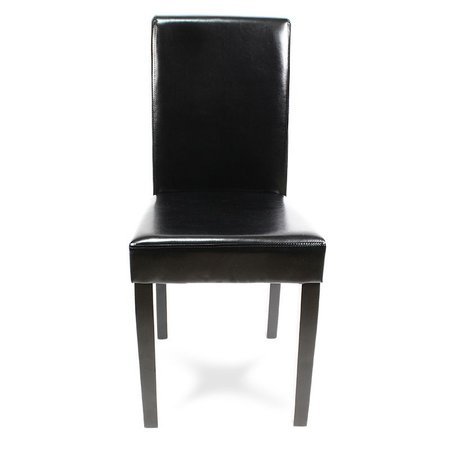 Krzesło tapicerowane ekoskóra nowoczesne do salonu na drewnianych czarnych nogach czarne 819B