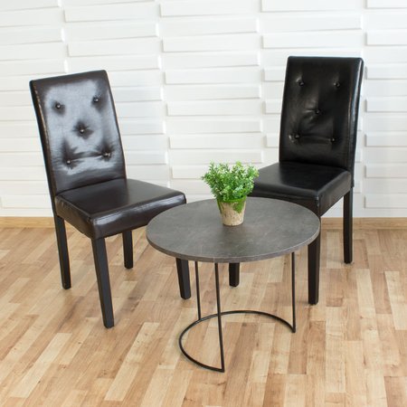 Krzesło tapicerowane ekoskóra nowoczesne do salonu na drewnianych czarnych nogach czarne 875B
