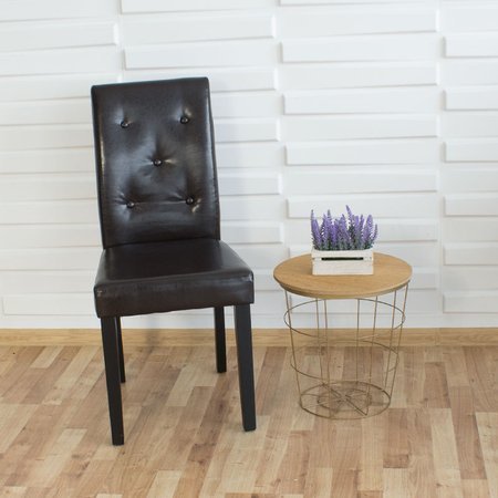 Krzesło tapicerowane ekoskóra nowoczesne do salonu na drewnianych czarnych nogach czarne 875B