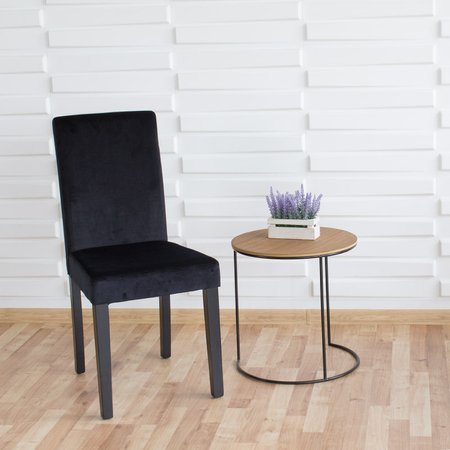 Krzesło tapicerowane welurem nowoczesne do jadalni na drewnianych czarnych nogach czarne 819V-B