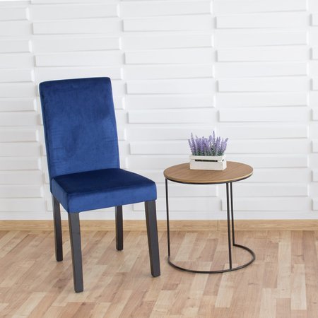 Krzesło tapicerowane welurem nowoczesne do jadalni na drewnianych czarnych nogach granatowe 819V-NB