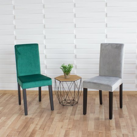 Krzesło tapicerowane welurem nowoczesne do jadalni na drewnianych czarnych nogach szare 819V-G