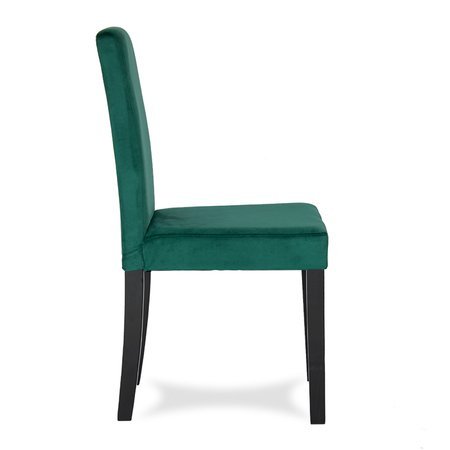 Krzesło tapicerowane welurem nowoczesne do jadalni na drewnianych czarnych nogach zielone 819V-GR