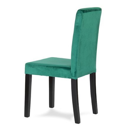 Krzesło tapicerowane welurem nowoczesne do jadalni na drewnianych czarnych nogach zielone 819V-GR