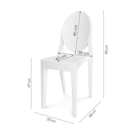 Krzesło z oparciem nowoczesne stylowe victoria ghost do salonu 209A białe
