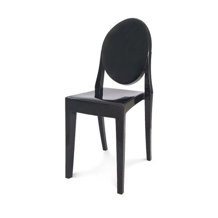 Krzesło z oparciem nowoczesne stylowe victoria ghost do salonu 209A czarne