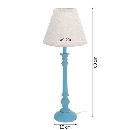 Lampa klasyczna nocna abażur stołowa turkusowa stojąca do sypialni KO-C46215060B