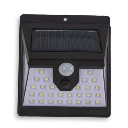 Lampa solarna LED kinkiet ścienny z czujnikiem ruchu i zmierzchu wodoodporna czarna UC19101406
