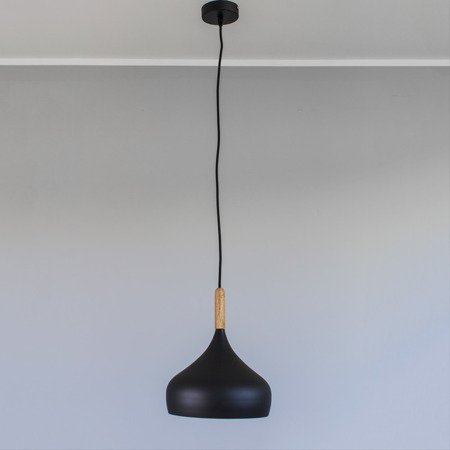 Lampa wisząca sufitowa zwis aluminiowa żyrandol retro czarna LD016B