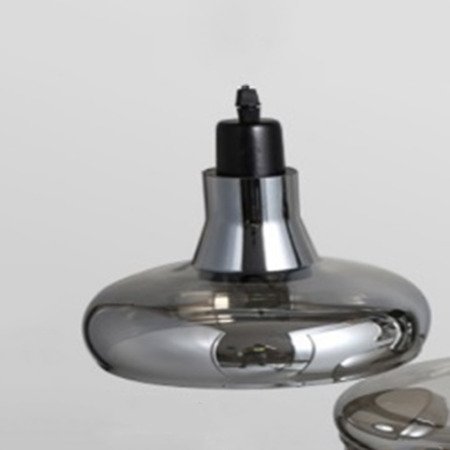 Lampa wisząca sufitowa zwis szklana żyrandol retro srebrny BL019